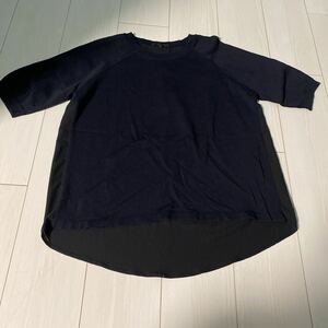 ANAYI 前後異素材サマーニット　黒　ブラック　38 アナイ　半袖Tシャツ　カットソー