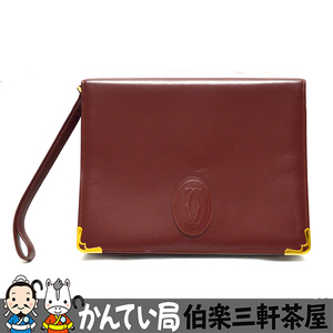 CARTIER【カルティエ】セカンドバッグ　ワインレッド　レザー　レディース【中古】