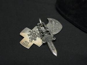 1円 ■美品■ CHROME HEARTS クロムハーツ 3トリンケッツ SV925 ネックレストップ ペンダントトップ チャーム シルバー系 FG3955