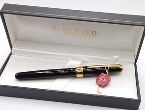 【R1-636】未使用 PARKER SONNET 万年筆 ペン先 18K 刻印 18金 750 刻印有り ギャランティー 保管ケース 付き ブランド 筆記具 [K674] 