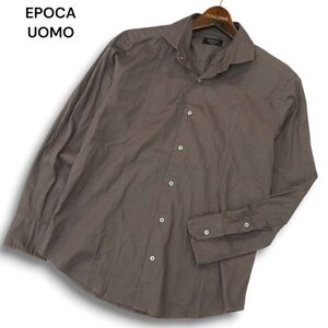 EPOCA UOMO エポカ ウォモ 通年★ 長袖 ホリゾンタルカラー シャツ Sz.46　メンズ　A4T10697_A#C