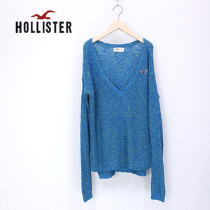 Hollister ホリスター　ローゲージ編みミックスニット◎Vネックセーター(日本L)