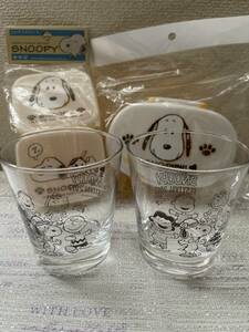 【送料無料】SNOOPY／スヌーピー梅田スヌーピーフェスティバル2017ガラスコップ2個・スヌーピー弁当箱(2段)・スヌーピーおかず入れ2Pセット