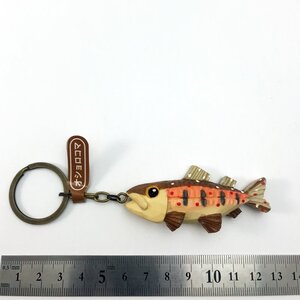 木彫り民芸品 TROUT キーホルダー オショロコマ 魚 釣り 手彫り アイヌ 民族 北海道土産