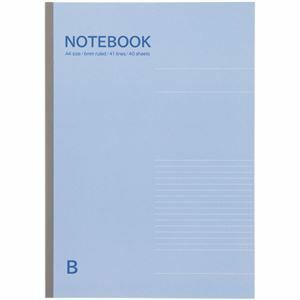 【新品】TANOSEE ノートブック A4 B罫6mm 40枚 ブルー 1セット（80冊）