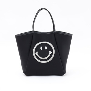 ☆ ブラック ☆ COOCO SMILEY ダイバー素材トートバッグ cooco クーコ バッグ ニコちゃん レディース トートバッグ トートバック トート