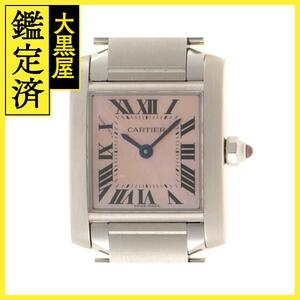 Cartier　カルティエ　タンクフランセーズSM　W51028Q3　クオーツ　レディース　SS　ピンクシェル【434】 【中古】【大黒屋】