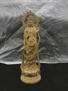 【宮沢】大勢至菩薩 木彫仏像 供養品  仏教工芸品 供養仏  開運風水