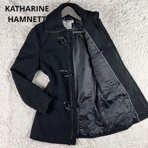 【美品 希少サイズL】 KATHARINE HAMNETT キャサリンハムネット 【圧倒的存在感】 メンズ ダッフルコート ロングコート アウター ネイビー