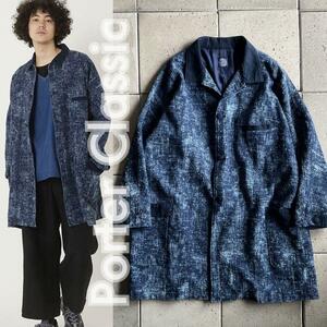 【PORTER CLASSIC ポーター クラシック】PEELED CLOTH COAT 刺し子 ツイード コート ジャケット 2 ブルー