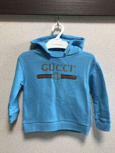 中古　美品　GUCCI グッチ　パーカー　トレーナー　ベビー　キッズ　水色　80cm 子供　服　春　秋　子供用　