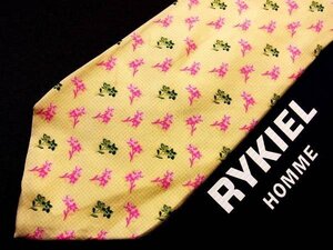 ♪0829D♪状態並品【花 植物 柄】リキエル【RYKIEL】 ネクタイ