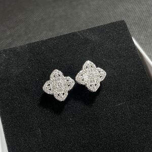 ピアス モノグラム 柄 ジルコニア シルバー925 silver925 両耳ペア 両耳セット シルバー silver ユニセックス 男女兼用