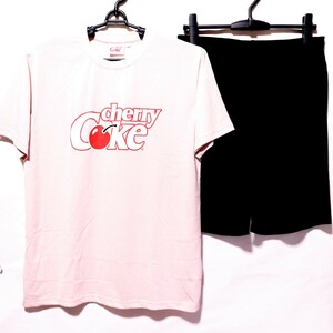 特価/未使用【サイズ=L】 Cherry Coke/チェリーコーク/コカコーラ/メンズ/半袖/Tシャツセット/上下組/セットアップ/胸囲=96～104cm/pink