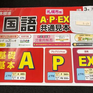 おー020 札幌市版 国語A・P・EX 前期 3年 日本標準 問題集 プリント 学習 ドリル 小学生 漢字 テキスト テスト用紙 教材 文章問題 計算※7