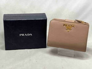 PRADA／サフィアーノ／マルチカラー／二つ折り財布／1ML018／ベージュ