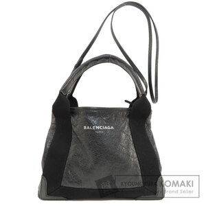 BALENCIAGA バレンシアガ 390346 ネイビーカバスXS 2WAY ハンドバッグ レザー レディース 中古