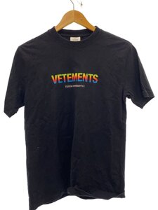 VETEMENTS◆21SS/THINK DIFFERENTLY/Tシャツ/XS/コットン/BLK/プリント/UE51TR620B