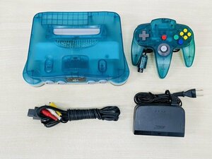 【動作確認済み・送料無料】Nintendo 64 クリアブルー 本体 箱付き コントローラー ACアダプタ AVケーブル NUS-001 ニンテンドー