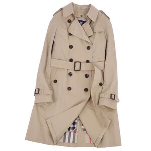 極美品 バーバリー ロンドン BURBERRY LONDON コート トレンチコート ダブルブレスト コットン アウター レディース 38 cf11do-rm10r07517