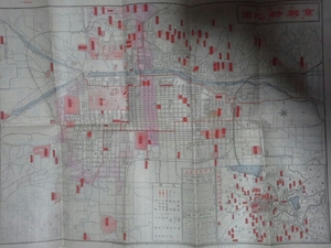 明治41年[最新実測 京都新地図]東海道本線稲荷経由旧線/周辺図に干拓前の巨椋池