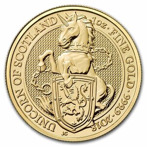 [保証書・カプセル付き] 2018年 (新品) イギリス「クィーンズ ビースト・ユニコーン 一角獣」純金 1オンス 金貨