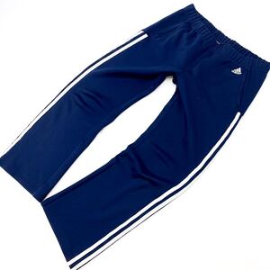 アディダス adidas クリマライト ジャージ ボトムス パンツ ネイビー × ホワイト M相当 スポーツ ジョグ アウトドア 一部ほつれ有■Ja3409