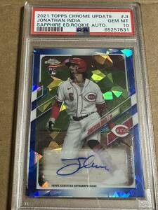 2021 topps chrome update sapphire jonathan india auto psa10