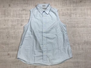 USA製 インディヴィジュアライズドシャツ INDISPENSABLE SHIRTS ノースリーブ シャツ ブラウス アメカジ レディース 15 水色