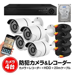 カメラ4台＋レコーダーセット DVR4CHNEWHDDSET