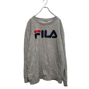 FILA ロゴスウェット トレーナー L フィラ 裏起毛 袖ロゴ プリント 古着卸 アメリカ仕入 a606-5660