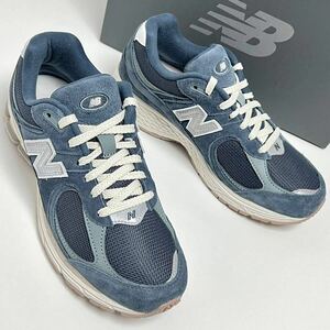 25.5cm 新品 ニューバランス 2002R ネイビー 紺 ピンクソール NEWBALANCE 2002 M2002R RHC レザー スニーカー ウィメンズ レディース WOMEN