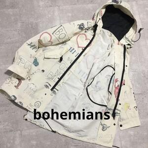 bohemians 手書き風ペイント モッズコート S オフホワイト