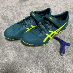 【新品未使用】　asics 陸上スパイク　緑　27センチ