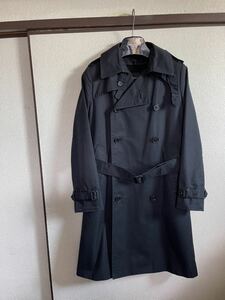 【良品】 【ウールライナー取外し可能】 GREEN グリーン TRENCH COAT トレンチコート ライナー付き BLACK ブラック 黒 即決早い者勝ち