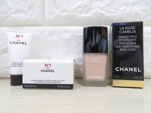 1F287NA◎CHANEL シャネル No1 リッチクリーム / No1 リップ＆チーク ボーム / LA BASE ラ バーズ ベースコート 計3点セット◎未使用品