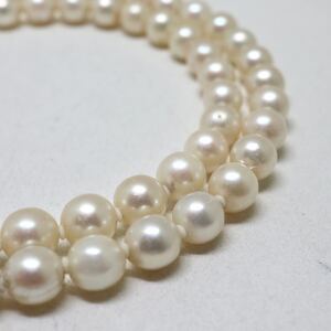 1円〜!!▲アコヤ本真珠ネックレス▲D 約25.3g 約45.5cm 約6.0-6.5mm珠 pearl necklace jewelry パール DF0/DH0 80