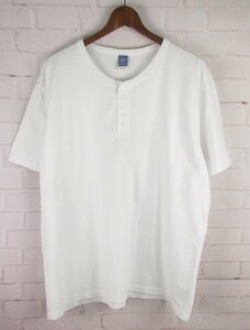 ST10933 GOOD ON グッドオン ヘンリーネック Tシャツ EXTRA LARGE ホワイト（クリックポスト可）