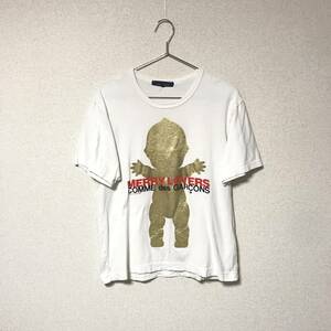 希少★COMME des GARCONS コムデギャルソン★Merry lovers キューピー AD2004 クリスマス Tシャツ カットソー 白 ホワイト size M