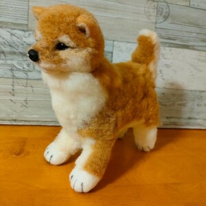 羊毛フェルト犬　柴犬　子犬　オブジェ　インテリア　ハンドメイド