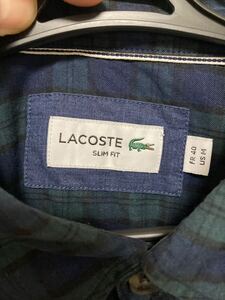 【古着】LACOSTE ラコステ シャツ サイズ:US S/M ワニ ワッペン　カジュアルシャツ 長袖