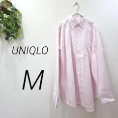 美品　UNIQLO ピンク　ブラウス　シャツ　ワイシャツ　オフィス　長袖　薄手