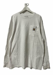 カーハート carhartt 長袖 Tシャツ ロングスリーブ カットソー M ホワイト ロンT トップス メンズ