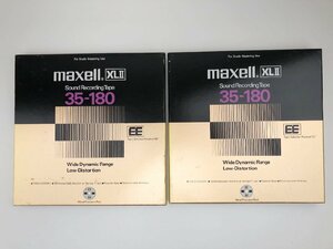 オープンリールテープ 10号 MAXELL 35-180 XLⅡ EEポジション メタルリール MR-10 XL2 元箱付き 2本セット 使用済み 現状品