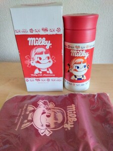 未使用　不二家　ペコちゃん　60周年記念　ステンレス タンブラー　MILKY COLORS　水筒　ステンレスボトル　保温 保冷　マイボトル