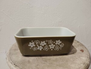 OLD PYREX レフリジレーターディッシュ　クレイジーデイジーAVOGADO　グラタン皿 パイレックス PYREX ヴィンテージ オールドパイレックス