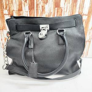 ☆MICHAEL KORS☆ マイケルコース 2WAYバッグ　ブラック レザー　カデナ　キー付き　