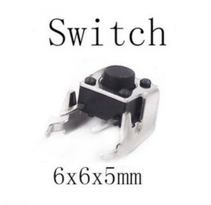 タクトスイッチ　垂直マウント6mm角x高さ5mm(6x6x5mm) 2ピン ６個セット　管理⑮