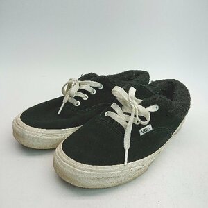 ◇ VANS バンズ シンプル 無地 ローカット ボア スニーカー サイズ24.0 ブラック メンズレディース E