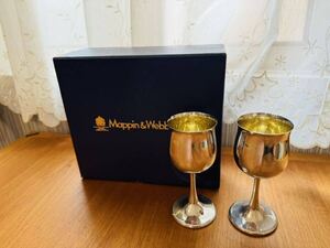 Mappin & Webb マッピン&ウェッブ マッピンプレート シルバー 銀 ペア ワイングラス 2客セット 